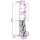 Skab Sæt 2 pcs Røget eg 33 x 34,5 x 90 cm Konstrueret træ