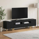 3-delt LED TV Skab DELFT Sort Konstrueret træ