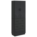 Skab Sæt 2 pcs Sort 66 x 34,5 x 87 cm Konstrueret træ