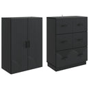 Skab Sæt 2 pcs Sort 66 x 34,5 x 87 cm Konstrueret træ