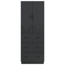 Skab Sæt 2 pcs Sort 66 x 34,5 x 87 cm Konstrueret træ