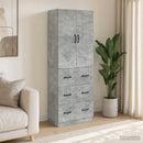 Skab Sæt 2 pcs Betongrå 66 x 34,5 x 87 cm Konstrueret træ