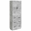 Skab Sæt 2 pcs Betongrå 66 x 34,5 x 87 cm Konstrueret træ