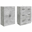 Skab Sæt 2 pcs Betongrå 66 x 34,5 x 87 cm Konstrueret træ