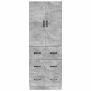 Skab Sæt 2 pcs Betongrå 66 x 34,5 x 87 cm Konstrueret træ