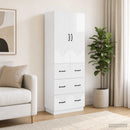 Skab Sæt 2 pcs Hvid højglans 66 x 34,5 x 87 cm Konstrueret træ