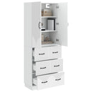 Skab Sæt 2 pcs Hvid højglans 66 x 34,5 x 87 cm Konstrueret træ