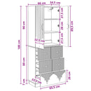 Skab Sæt 2 pcs Hvid højglans 66 x 34,5 x 87 cm Konstrueret træ