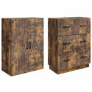 Skab Sæt 2 pcs Røget eg 66 x 34,5 x 87 cm Konstrueret træ