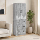 Skab Sæt 2 pcs Grå Sonoma 66 x 34,5 x 87 cm Konstrueret træ