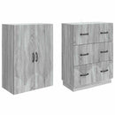 Skab Sæt 2 pcs Grå Sonoma 66 x 34,5 x 87 cm Konstrueret træ