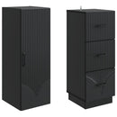 Skab Sæt 2 pcs Sort 33 x 34,5 x 87 cm Konstrueret træ