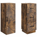 Skab Sæt 2 pcs Røget eg 33 x 34,5 x 87 cm Konstrueret træ