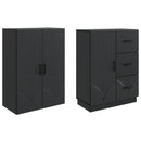 Skab Sæt 2 pcs Sort Konstrueret træ