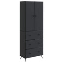 Skab Sæt 2 pcs Sort 66 x 34,5 x 90 cm Konstrueret træ