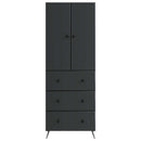 Skab Sæt 2 pcs Sort 66 x 34,5 x 90 cm Konstrueret træ