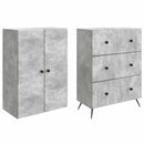 Skab Sæt 2 pcs Betongrå 66 x 34,5 x 90 cm Konstrueret træ
