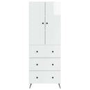Skab Sæt 2 pcs Hvid højglans 66 x 34,5 x 90 cm Konstrueret træ