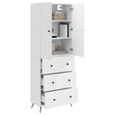 Skab Sæt 2 pcs Hvid højglans 66 x 34,5 x 90 cm Konstrueret træ
