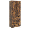Skab Sæt 2 pcs Røget eg 66 x 34,5 x 90 cm Konstrueret træ