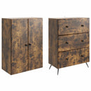 Skab Sæt 2 pcs Røget eg 66 x 34,5 x 90 cm Konstrueret træ