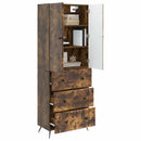 Skab Sæt 2 pcs Røget eg 66 x 34,5 x 90 cm Konstrueret træ