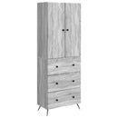 Skab Sæt 2 pcs Grå Sonoma 66 x 34,5 x 90 cm Konstrueret træ