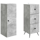 Skab Sæt 2 pcs Betongrå 34,5 x 34,5 x 90 cm Konstrueret træ