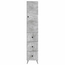 Skab Sæt 2 pcs Betongrå 34,5 x 34,5 x 90 cm Konstrueret træ
