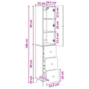Skab Sæt 2 pcs Betongrå 34,5 x 34,5 x 90 cm Konstrueret træ