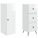 Skab Sæt 2 pcs Hvid højglans 34,5 x 34,5 x 90 cm
