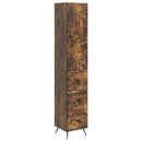Skab Sæt 2 pcs Røget eg 34,5 x 34,5 x 90 cm Konstrueret træ