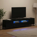 LED TV-skab BREDA 3 stk. Sort Konstrueret træ