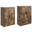 Skab Sæt 2 stk. Røget eg 66 x 34,5 x 92 cm Konstrueret træ