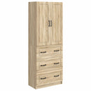 Skab Sæt 2 pcs Sonoma-eg 66 x 34,5 x 87 cm Konstrueret træ