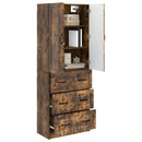 Skab Sæt 2 pcs Røget eg 66 x 34,5 x 87 cm Konstrueret træ