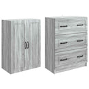 Skab Sæt 2 pcs Grå Sonoma 66 x 34,5 x 87 cm Konstrueret træ