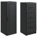 Skab Sæt 2 pcs Sort 33 x 34,5 x 87 cm Konstrueret træ