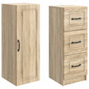 Skab Sæt 2 pcs Sonoma-eg 33 x 34,5 x 87 cm Konstrueret træ