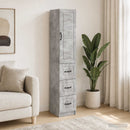 Skab Sæt 2 pcs Betongrå 33 x 34,5 x 87 cm Konstrueret træ