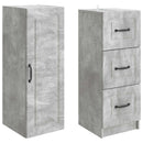 Skab Sæt 2 pcs Betongrå 33 x 34,5 x 87 cm Konstrueret træ