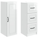 Skab Sæt 2 pcs Hvid højglans 33 x 34,5 x 87 cm Konstrueret træ