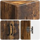 Skab Sæt 2 pcs Røget eg 33 x 34,5 x 87 cm Konstrueret træ