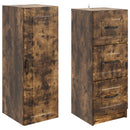 Skab Sæt 2 pcs Røget eg 33 x 34,5 x 87 cm Konstrueret træ