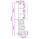 Skab Sæt 2 pcs Røget eg 33 x 34,5 x 87 cm Konstrueret træ