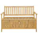 Opbevaringsbænk 2 -Seater 120 x 63 x 84 cm Massiv akacie