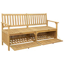 Opbevaringsbænk 2 -Seater 148 x 63 x 84 cm Massiv akacie