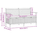 Opbevaringsbænk 2 -Seater 148 x 63 x 84 cm Massiv akacie