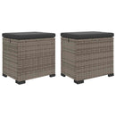 Have Fodstøtte med Pude 2 pcs Grå polyrattan