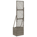 Havekrukke med trellis Grå 35 x 30 x 135 cm polyrattan